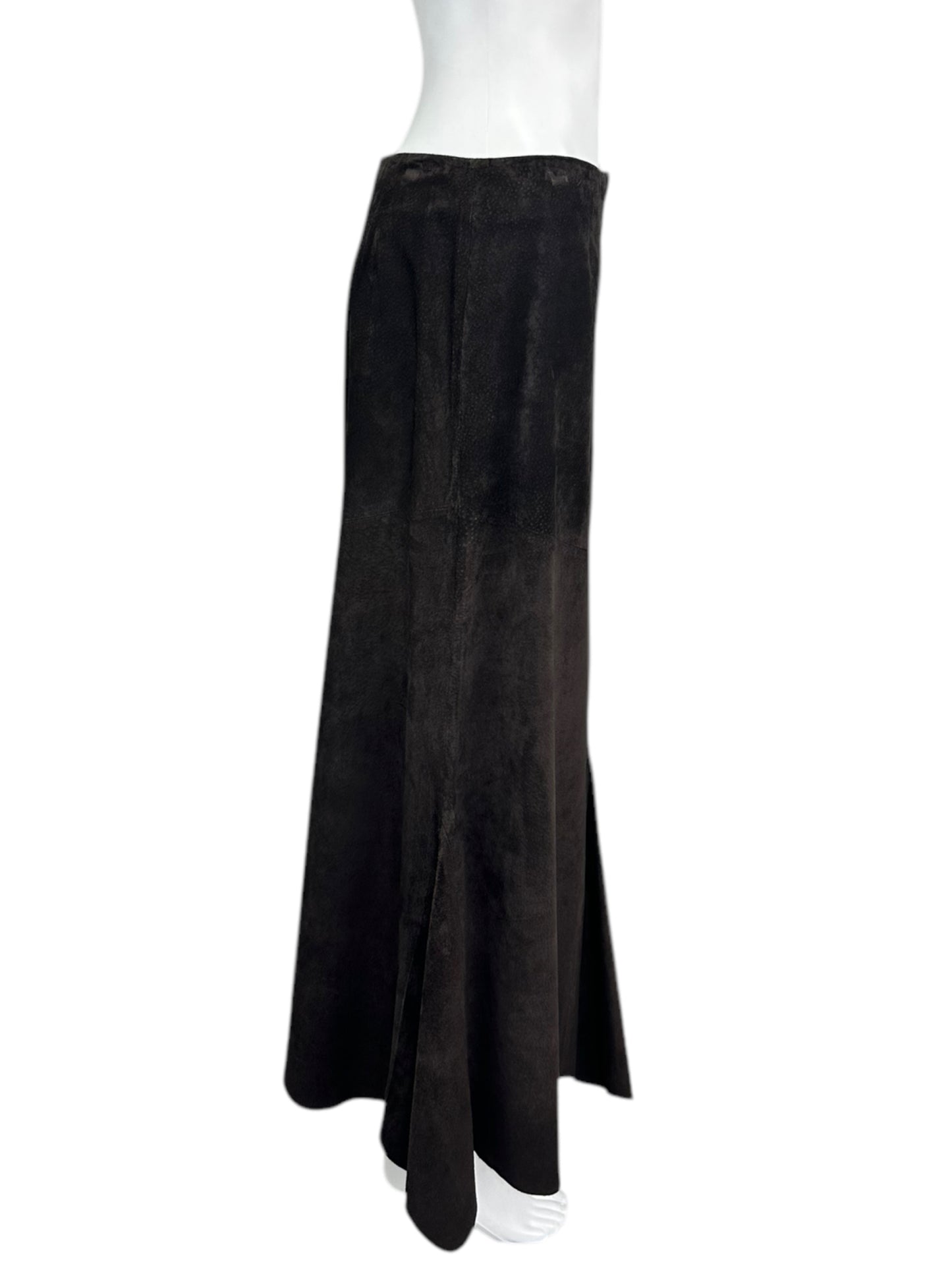 J. Jill Brown Suede Maxi Skirt Size 6