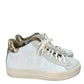 P448 Thea Mid Millenium Platform Sneakers in White, Gold & Suede Size 39