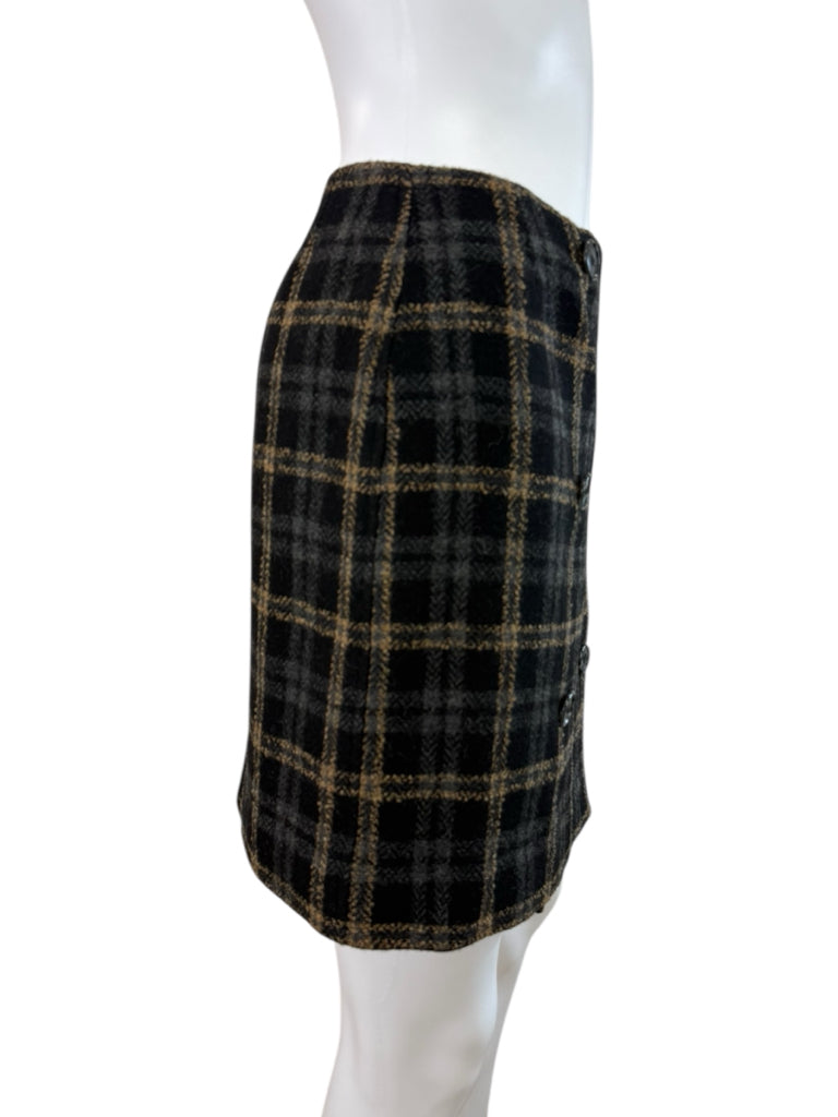 WHITE + WARREN Black Wool Blend Mini Size 6