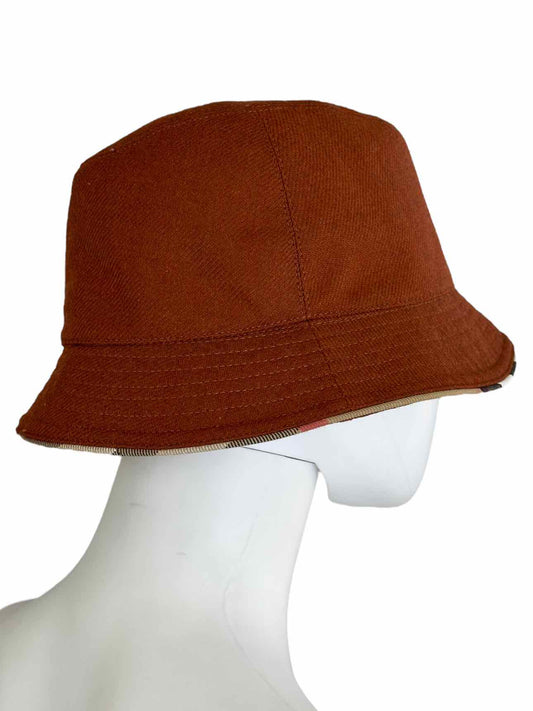 BURBERRY Burnt Orange Wool Bucket Hat Size M