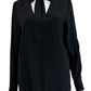 Judith & Charles Black 100% Silk Blouse Size 10