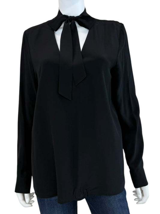 Judith & Charles Black 100% Silk Blouse Size 10
