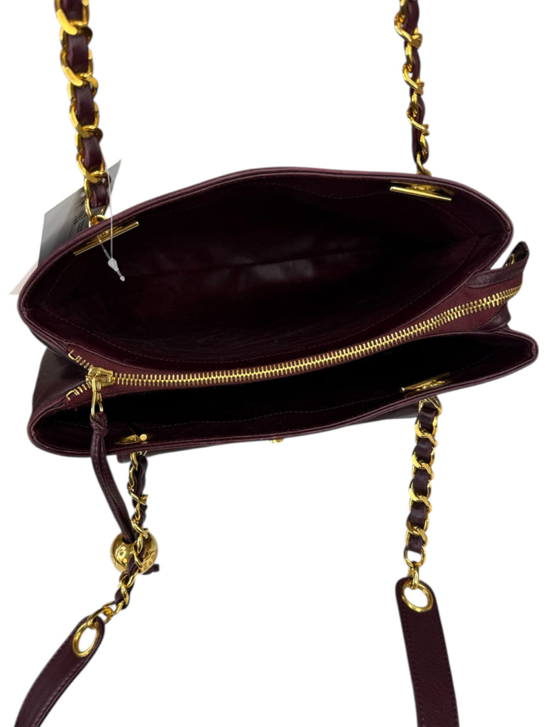 CHANEL Vintage Burgundy Leather Shoulder Bag