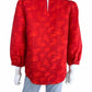 JADE Melody Tam Red Floral Embroidery Blouse Size S