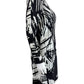 KAUFMAN FRANCO 100% Silk Black Abstract Print Shift Dress Size 2