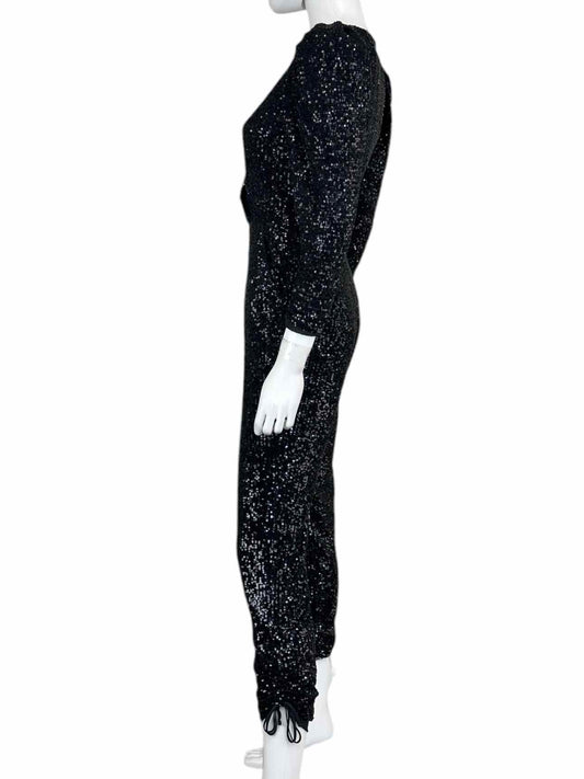 CHRISTY LYNN Black Sequin Jumpsuit Size XS