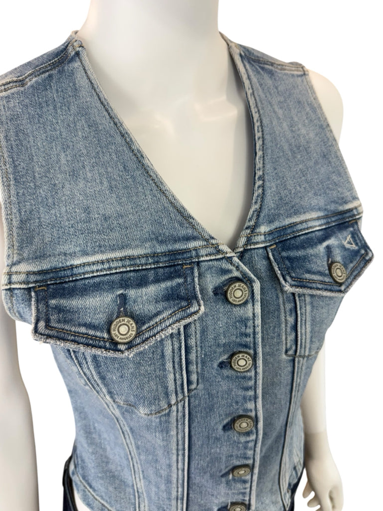 HIDDEN NWT Blue Fitted Denim Vest Size S