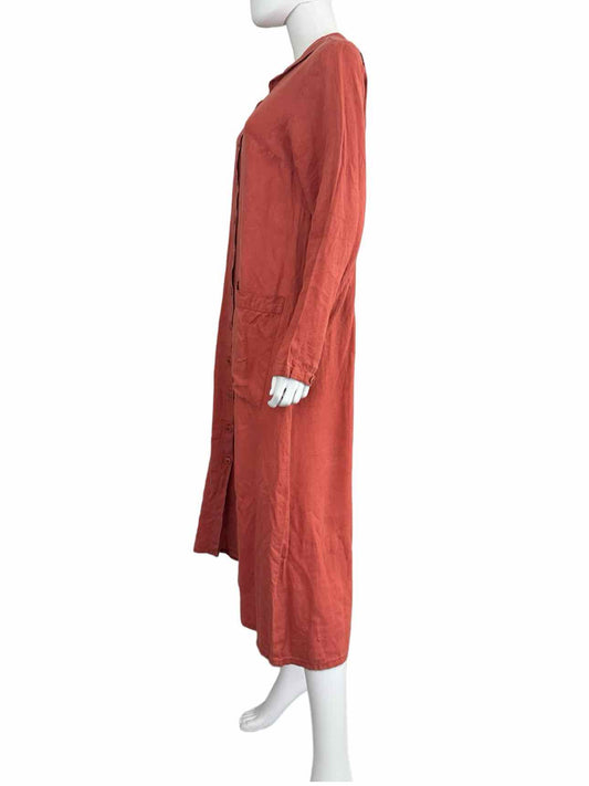 FLAX Red 100% Linen Dress Size S