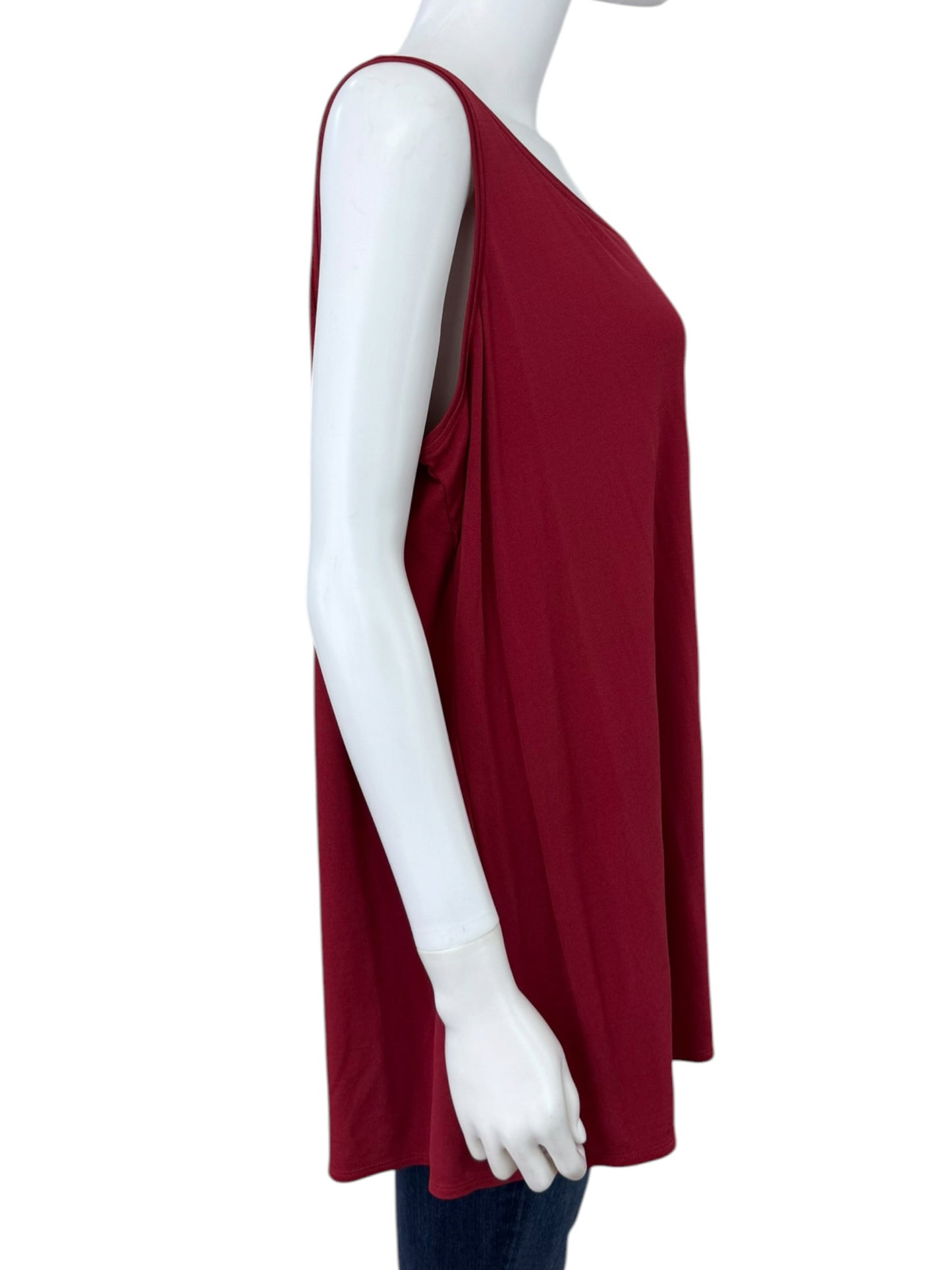 EILEEN FISHER Burgundy 100% Silk Tank Size 2X