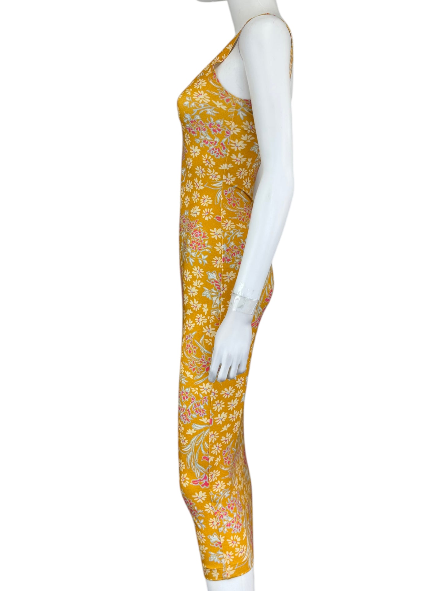 Novella Royale Yellow Floral Maxi Dress Size XS