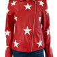 Buddy Love NWT Red Vegan Leather Joplin Star Moto Jacket Size L