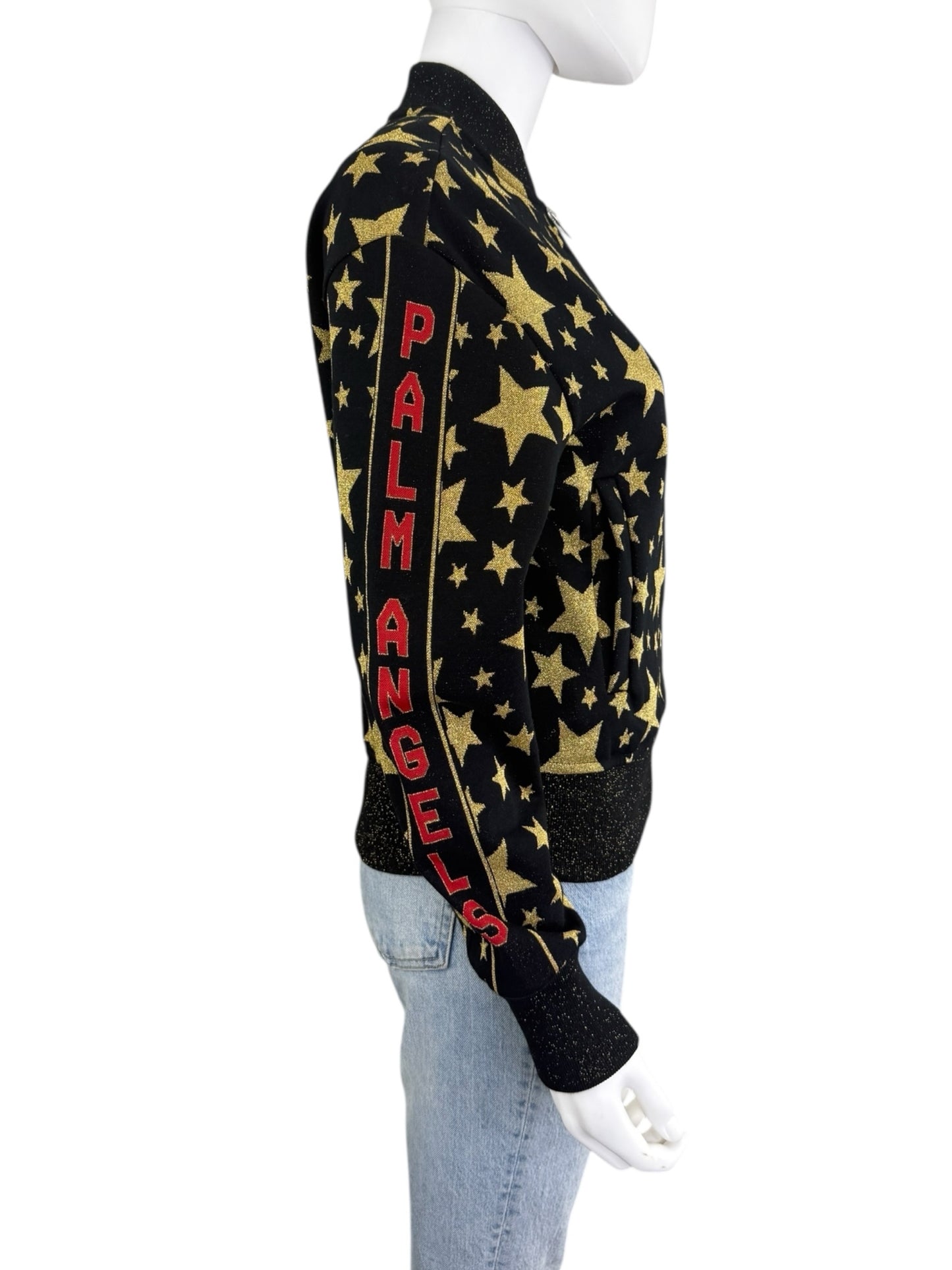 PALM ANGELS Black Star Bomber Jacket Size S