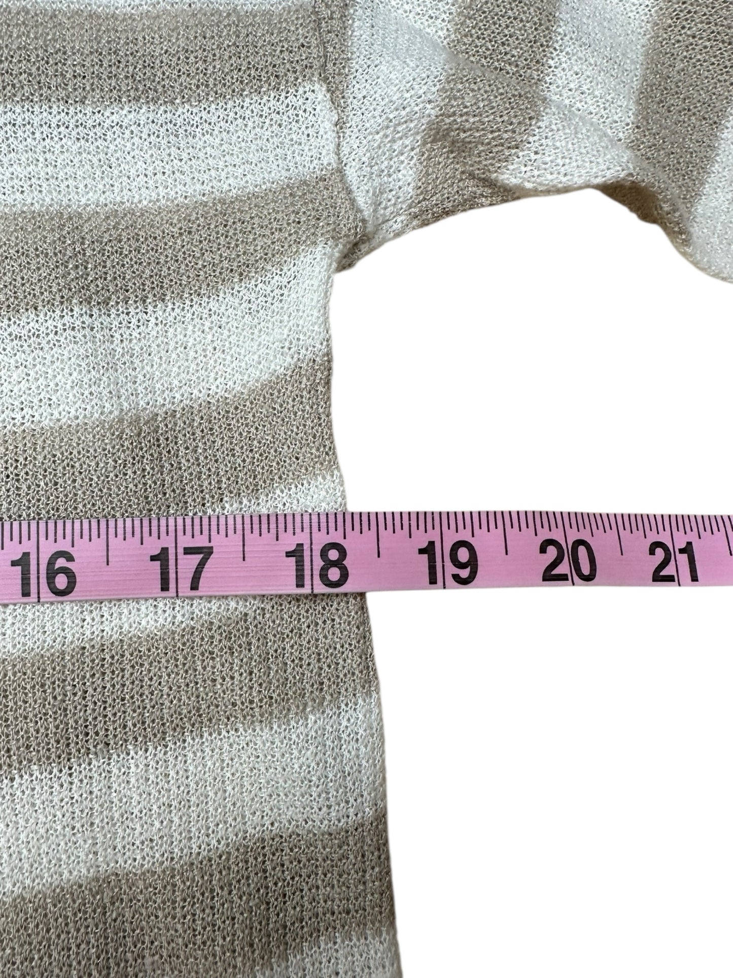 EILEEN FISHER Cream And Tan Striped Sweater Size XS