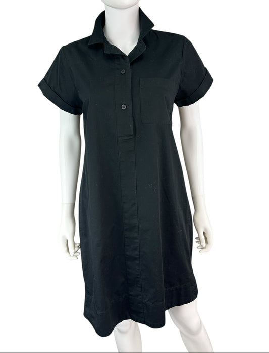 J. Crew Black 100% Cotton Shirt Dress Size MP