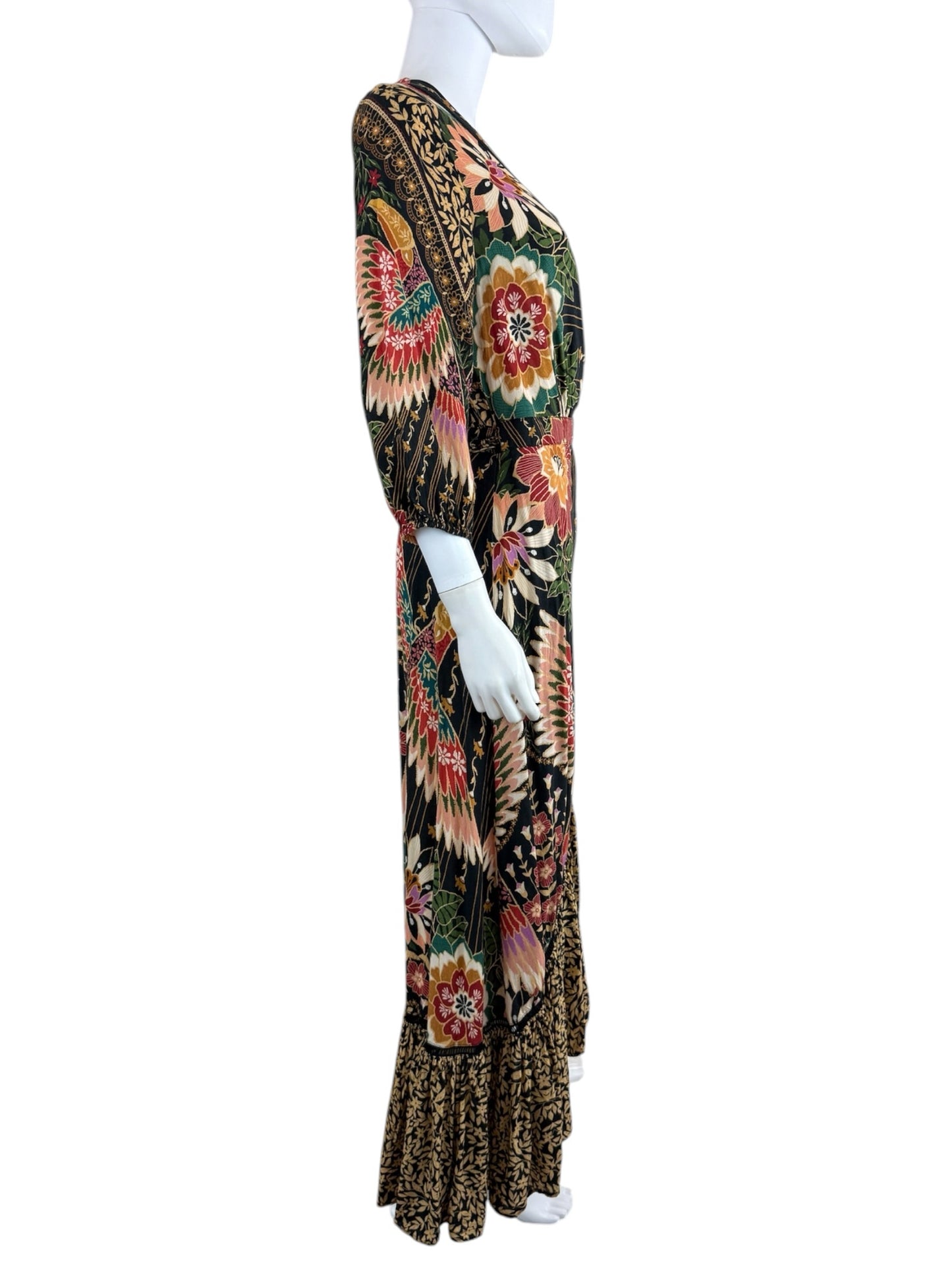 FARM Rio Amorina Floral Wrap Maxi Dress Size S