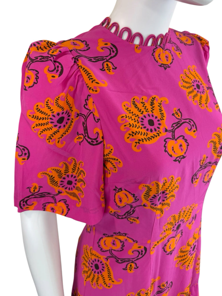 RHODE NWT Hot Pink Paisley Mini Workwear Dress Size 4