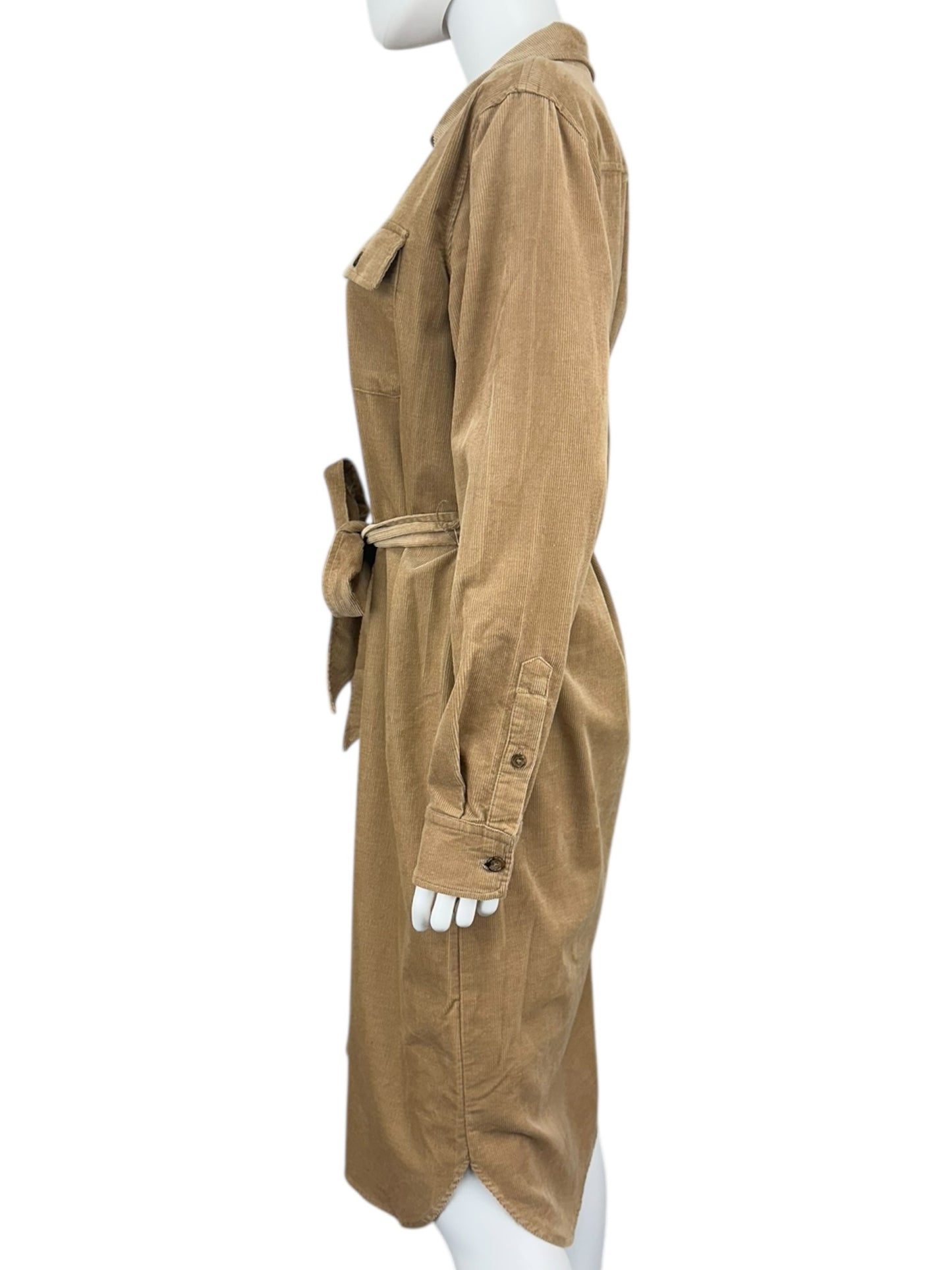 LAUREN Ralph Lauren NWT Camel Corduroy Shirt Dress Size 10
