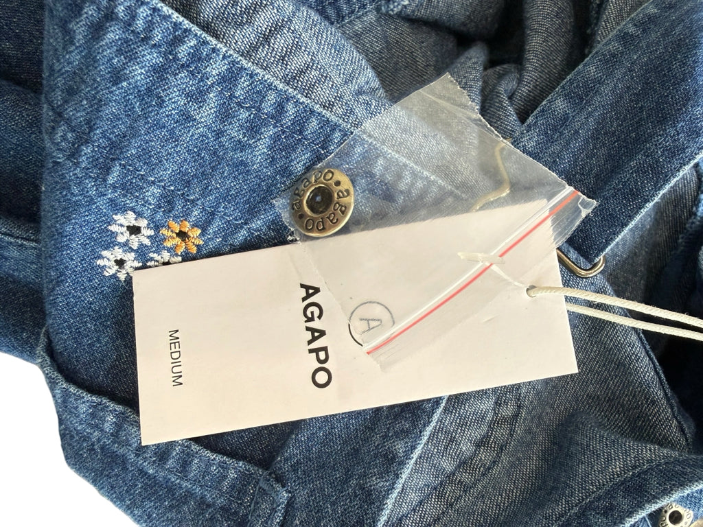 AGAPO NWT Vintage Floral Embroidered Overalls Size M