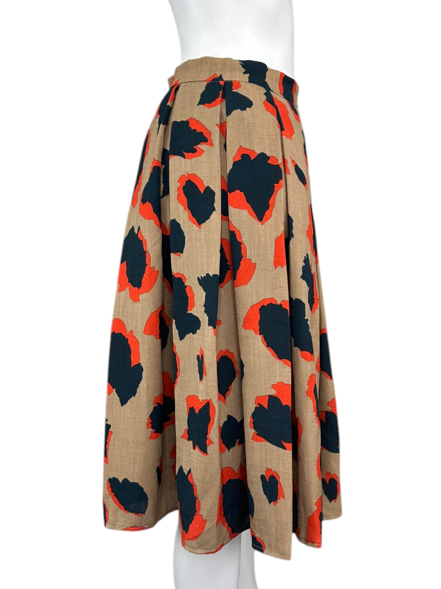 comme toi Animal Print Flowy Midi Skirt Size S