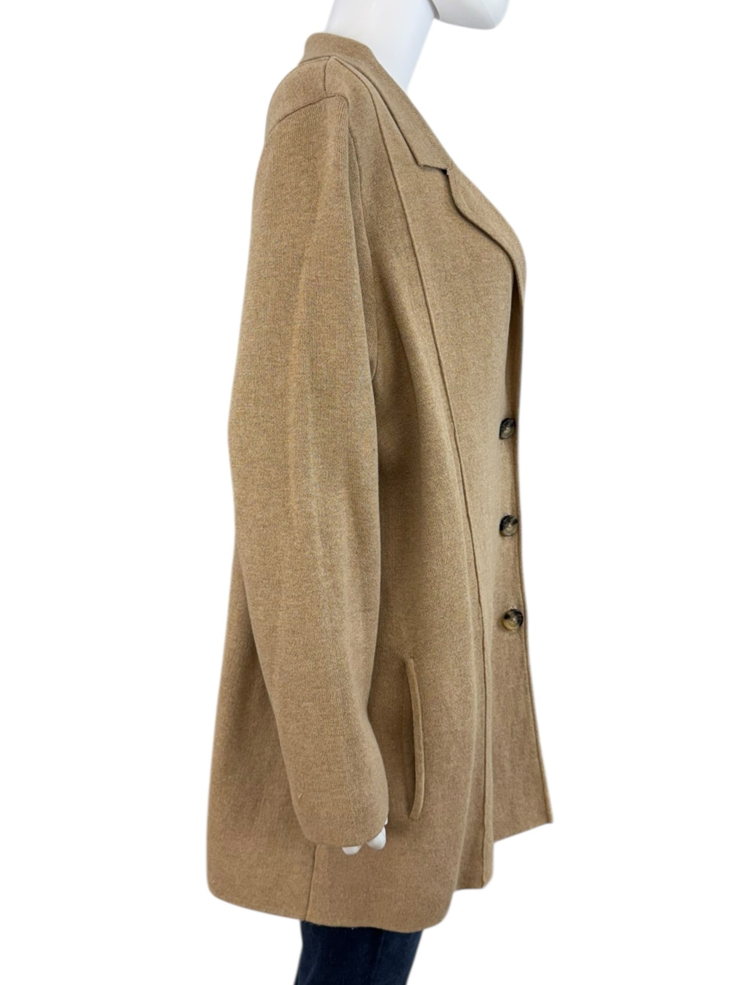 J. Jill Tan Sweater Knit Blazer Size XL