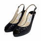 JIMMY CHOO Black Sequin Nova Glitter Slingback Pumps Size 38