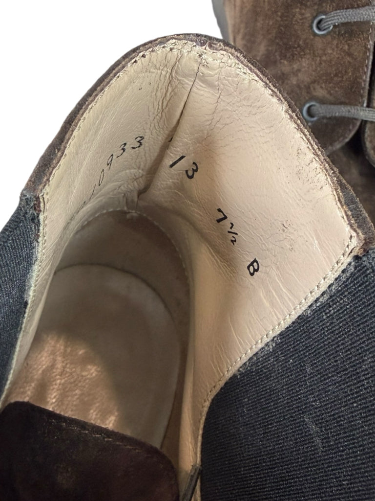 SALVATORE FERRAGAMO Brown Suede Boots Size 7.5