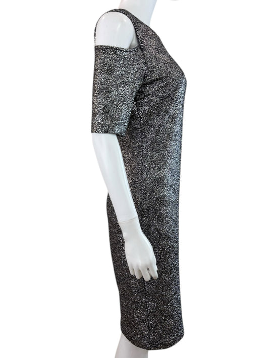 MICHAEL Michael Kors Black Foil Cold Shoulder Dress Size S