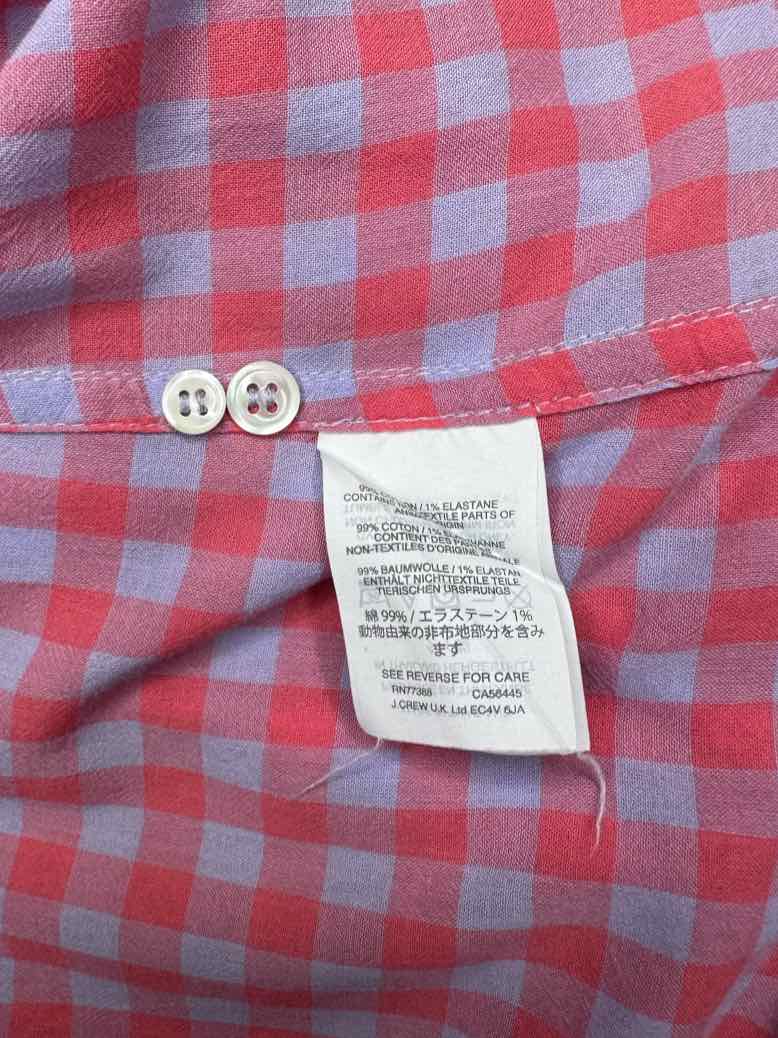 J. Crew Gingham Check Button Down Size 12 Tall