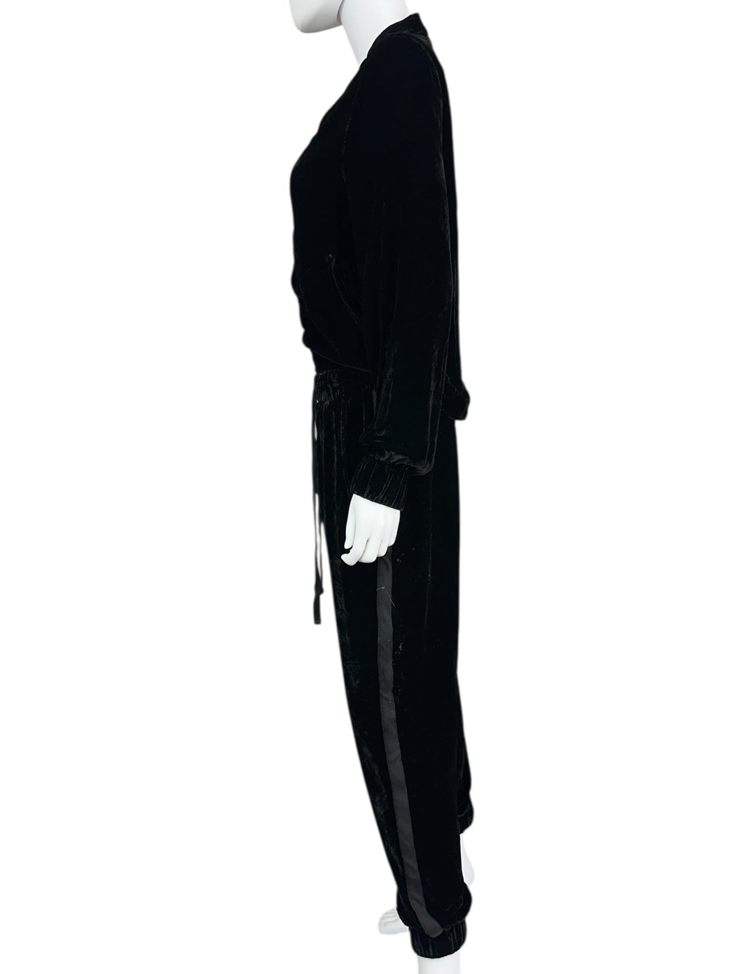 bella dahl Black Velvet Jogger Track Suit Set Size M