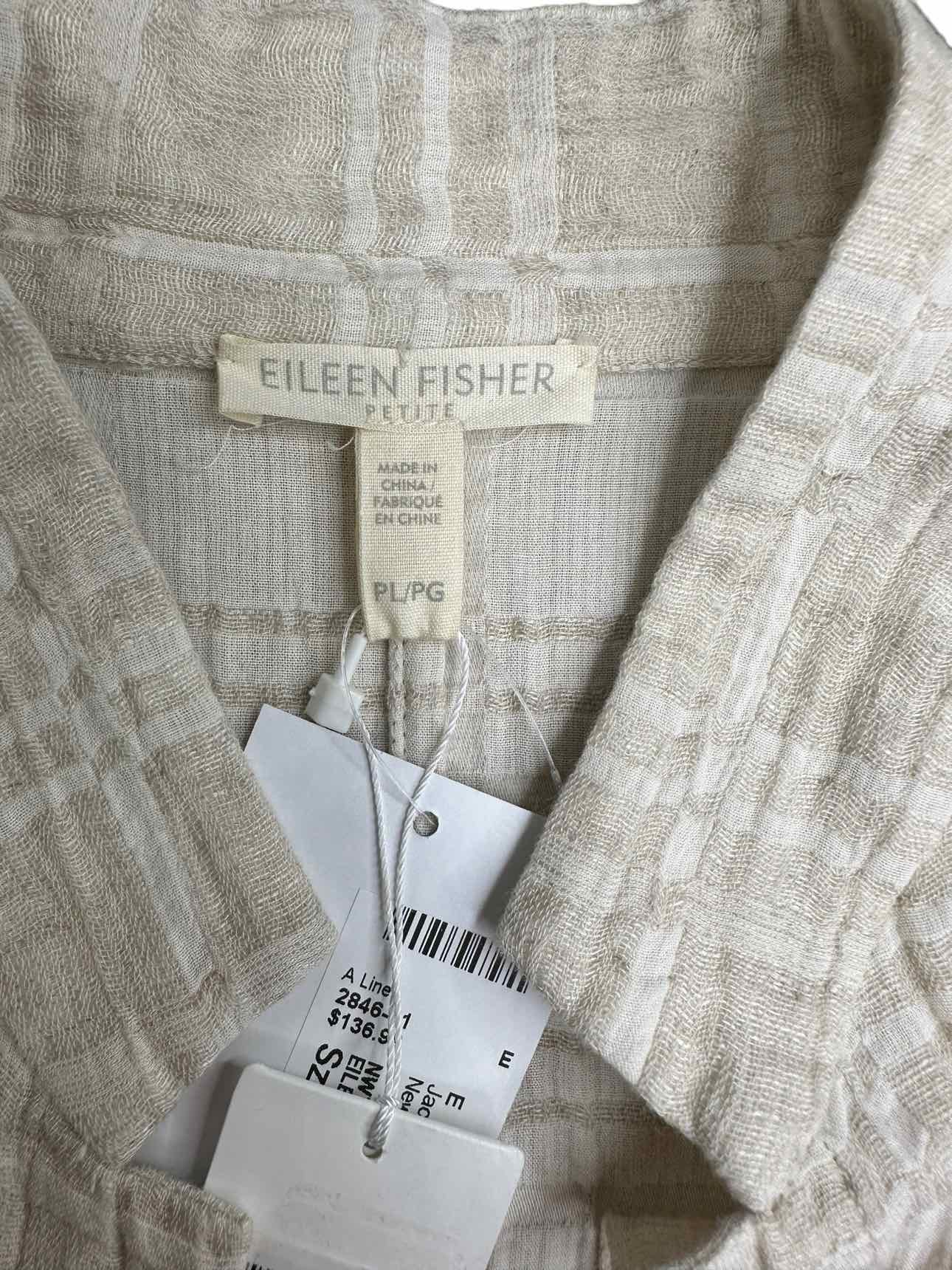 EILEEN FISHER NWT Tan Plaid Organic Jacket Size LP