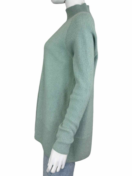 WHITE + WARREN Seafoam 100% Cashmere Turtleneck Sweater Size M