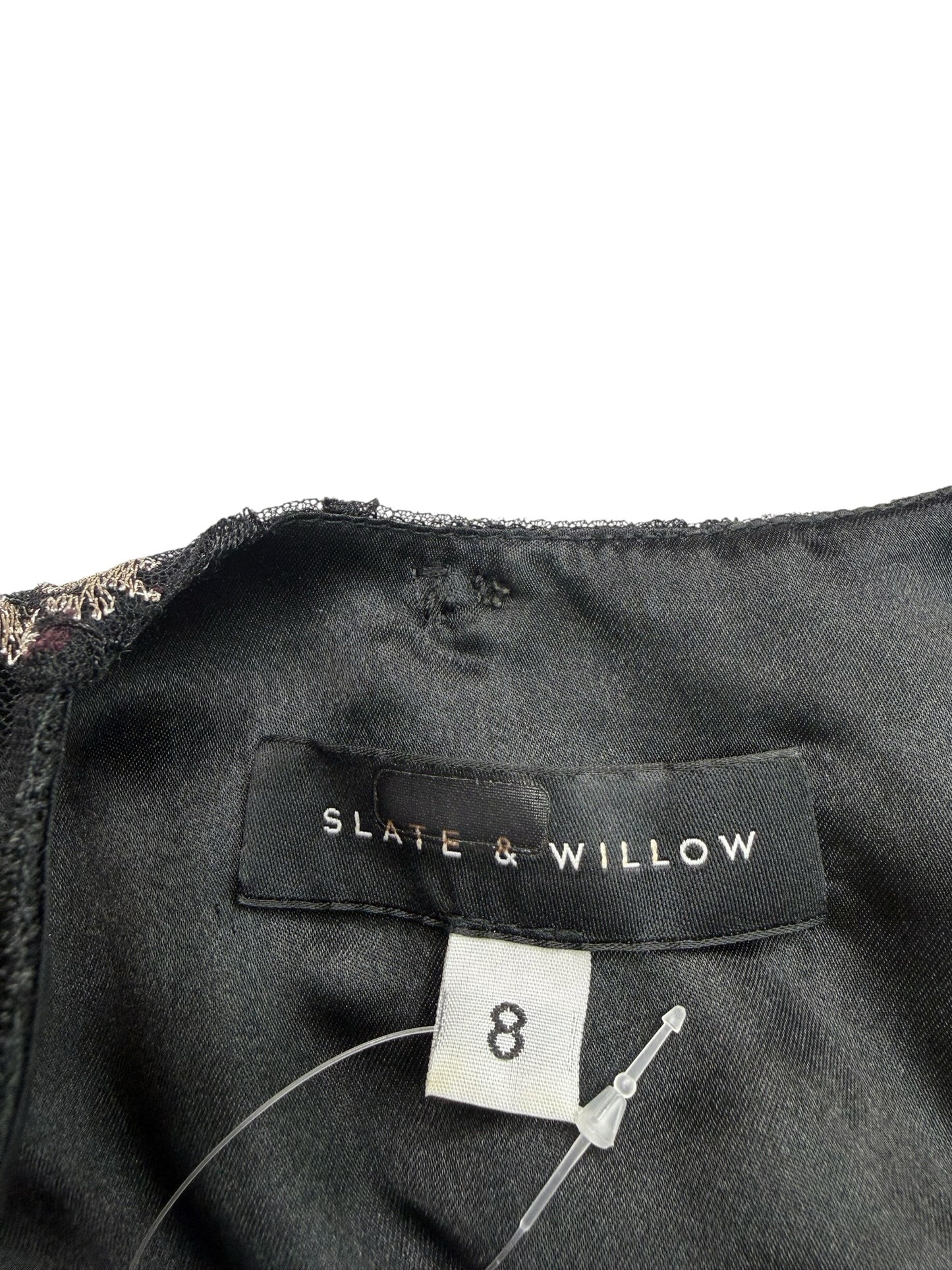 Slate and Willow Black Floral Lace Cocktail Dress Size 8