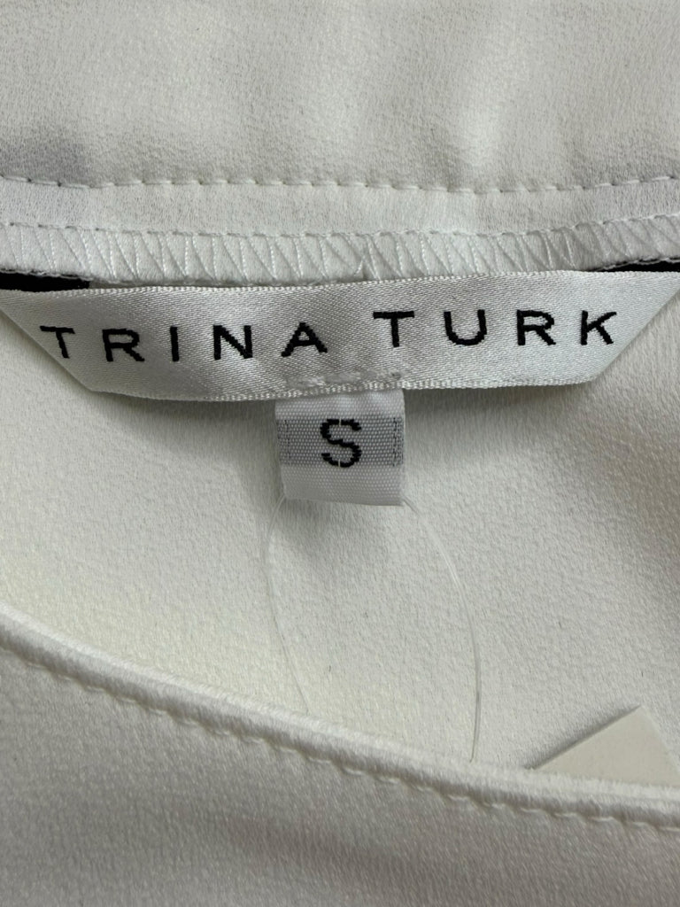 TRINA TURK White Satin Shell Size S