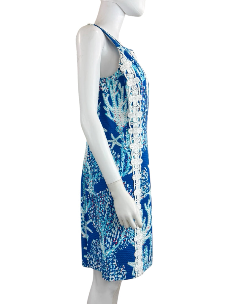 Lilly Pulitzer Blue Ember Shift Dress Size 12