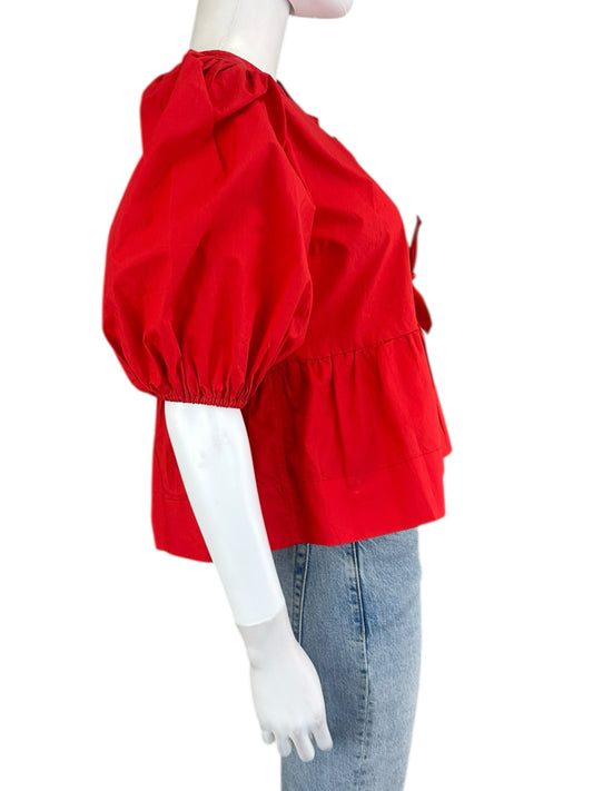 NWT Oliviaceous Red Tie Blouse Size S