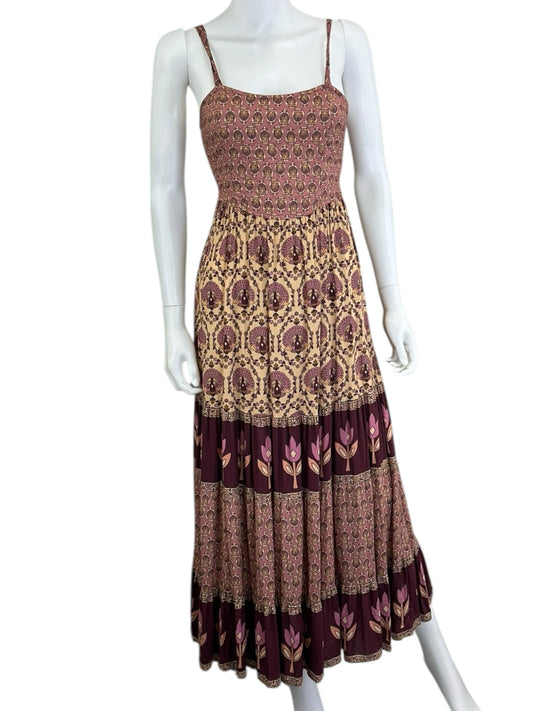 Spell & the Gypsy Cream and Purple Casual Dress Size XS
