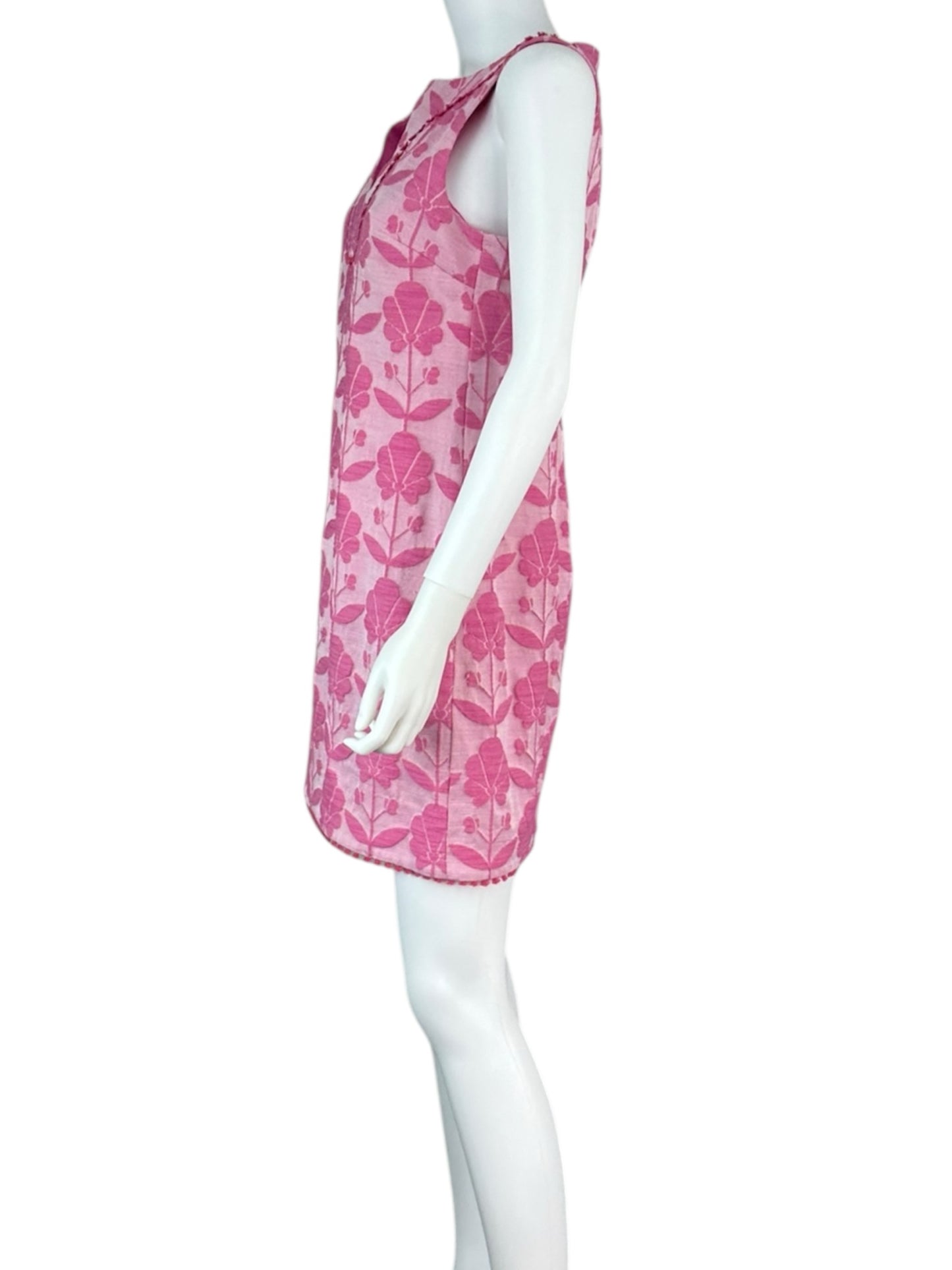 TRINA TURK Pink Brocade Mini Dress Size 6