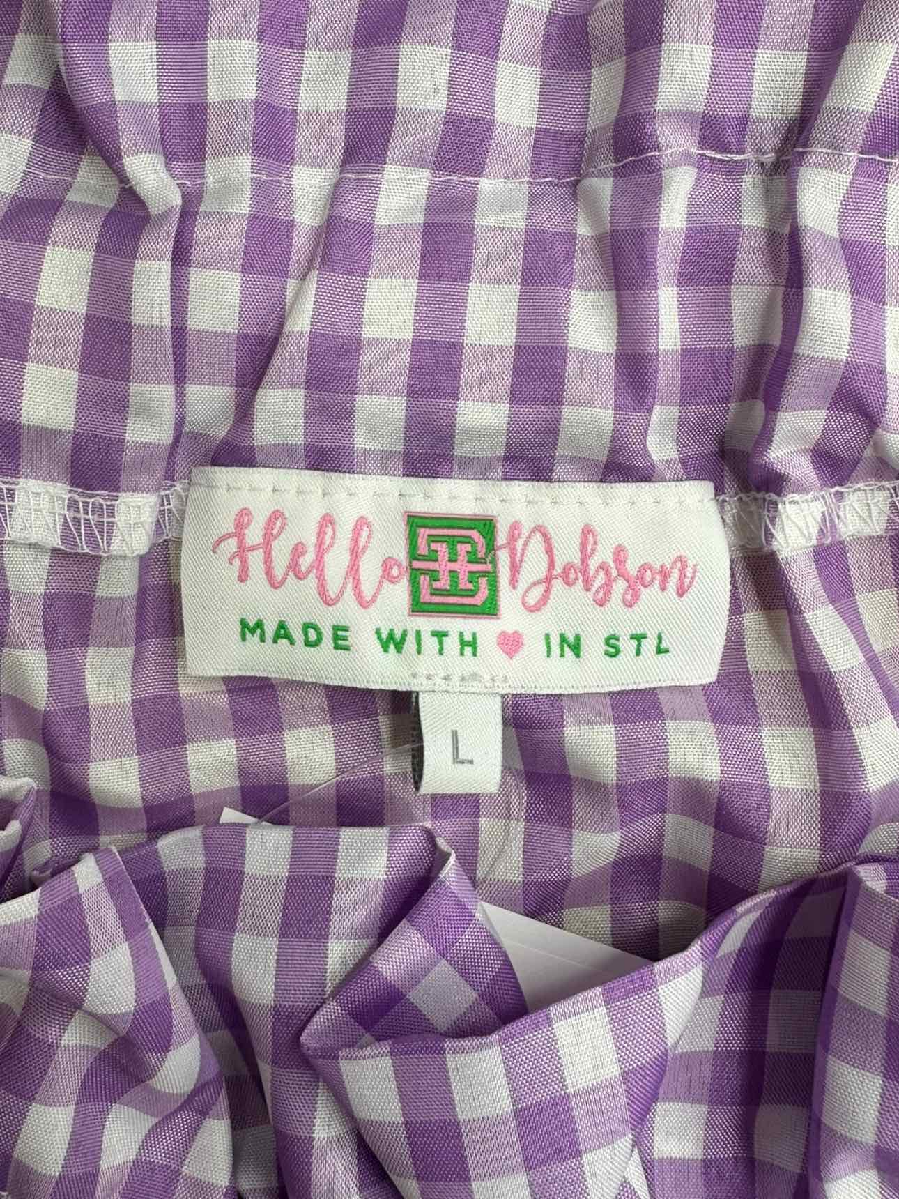 Hello Dobson Purple Gingham Check Mini Dress Size L