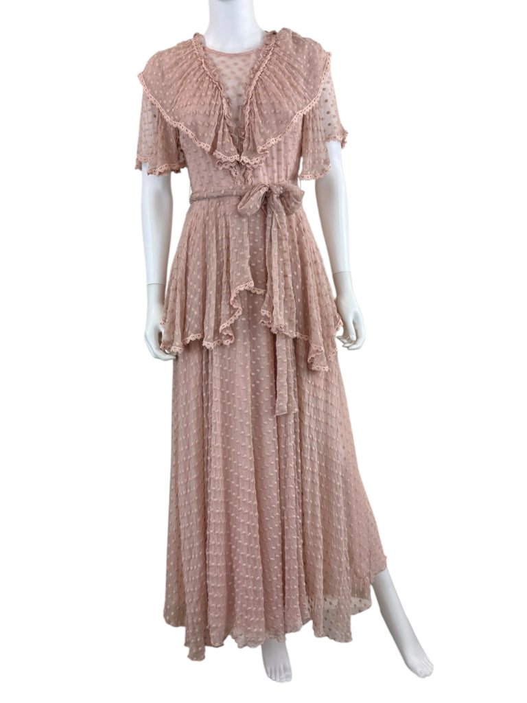 Spell Pink Layered Maxi Cocktail Dress Size XS