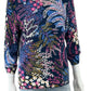 Talbots NWT Navy Floral Pure Cashmere Sweater Size LP
