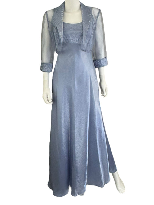 ALEX EVENINGS Dusty Blue Formal Dress Size 6