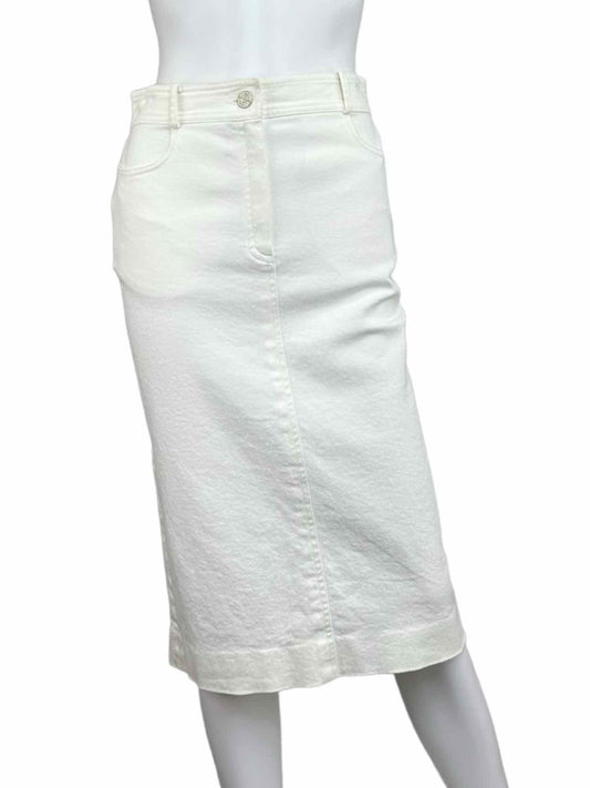 CELINE Vintage White Denim Pencil Skirt Size 38