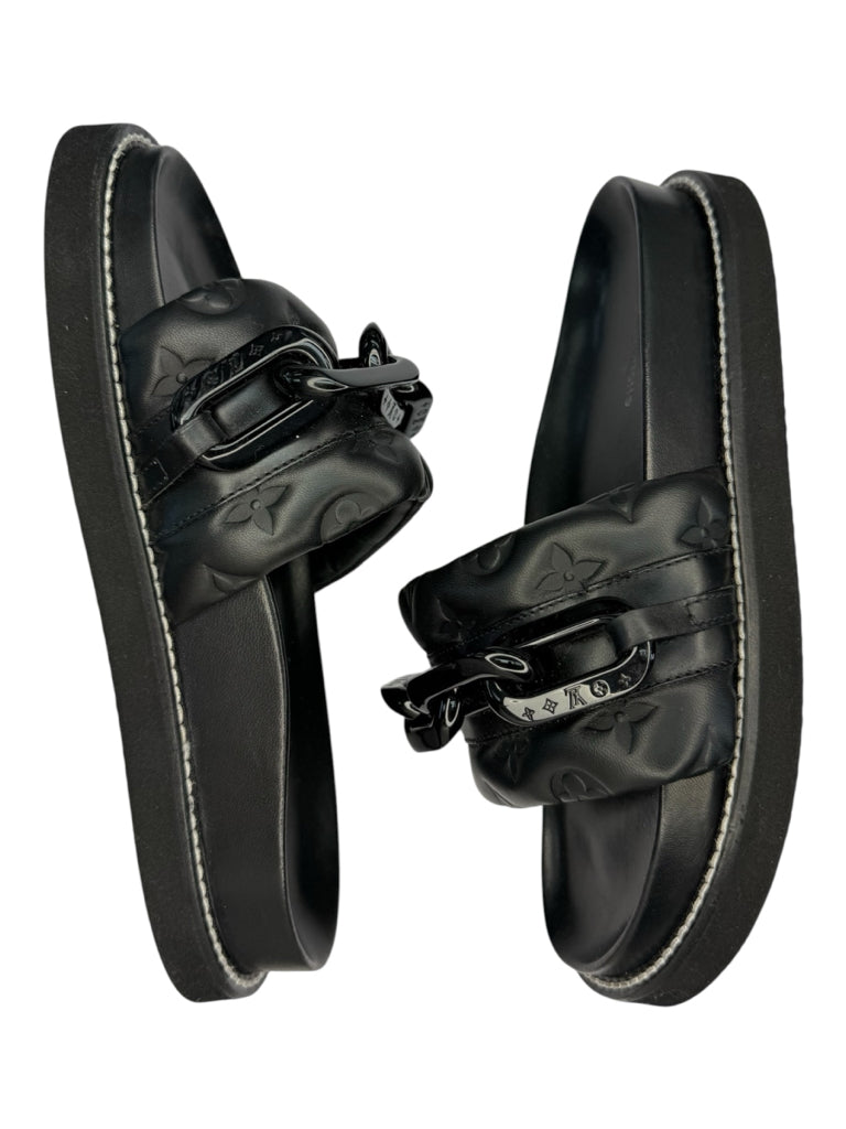 Louis Vuitton Black Sunset Flat Comfort Mule Size 37.5