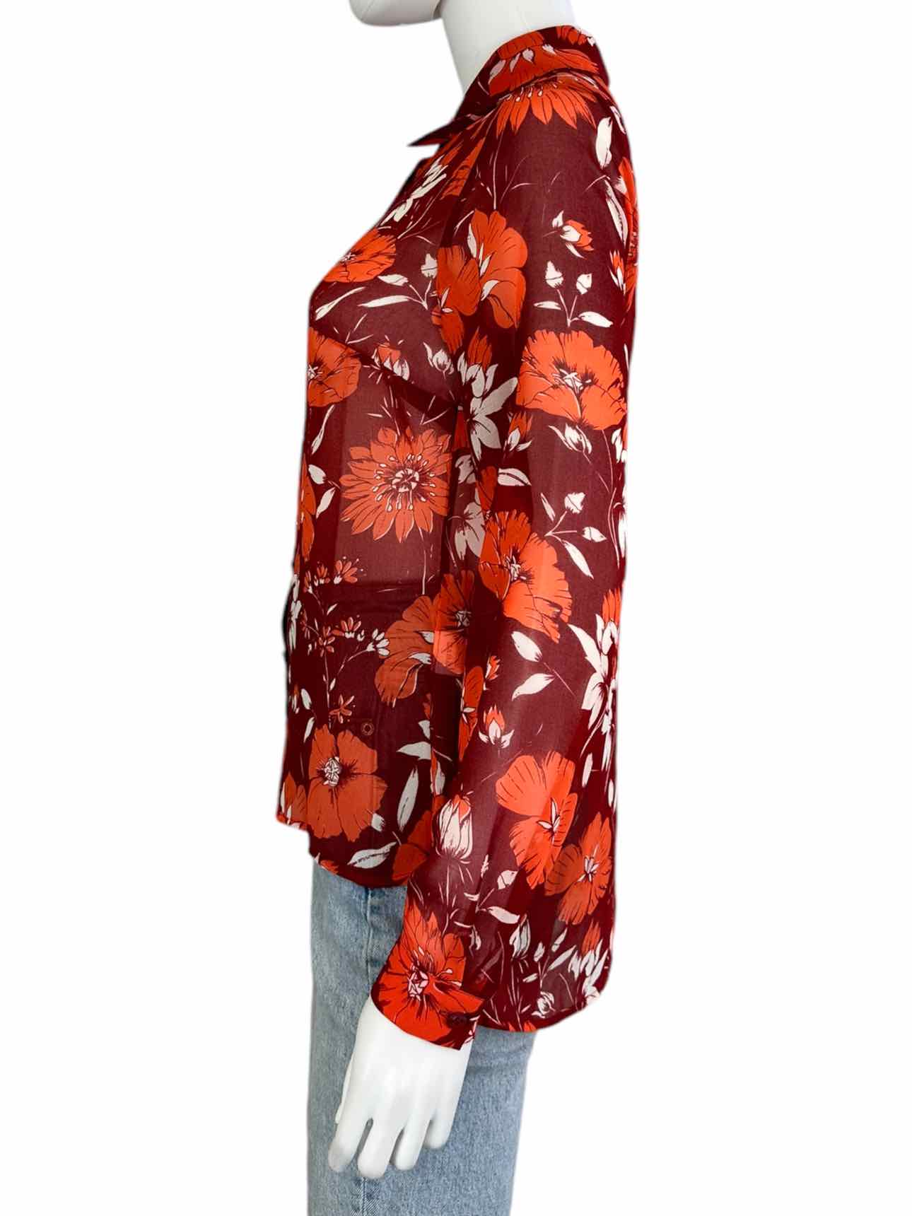 cabi Red Floral Button-Down Size XS