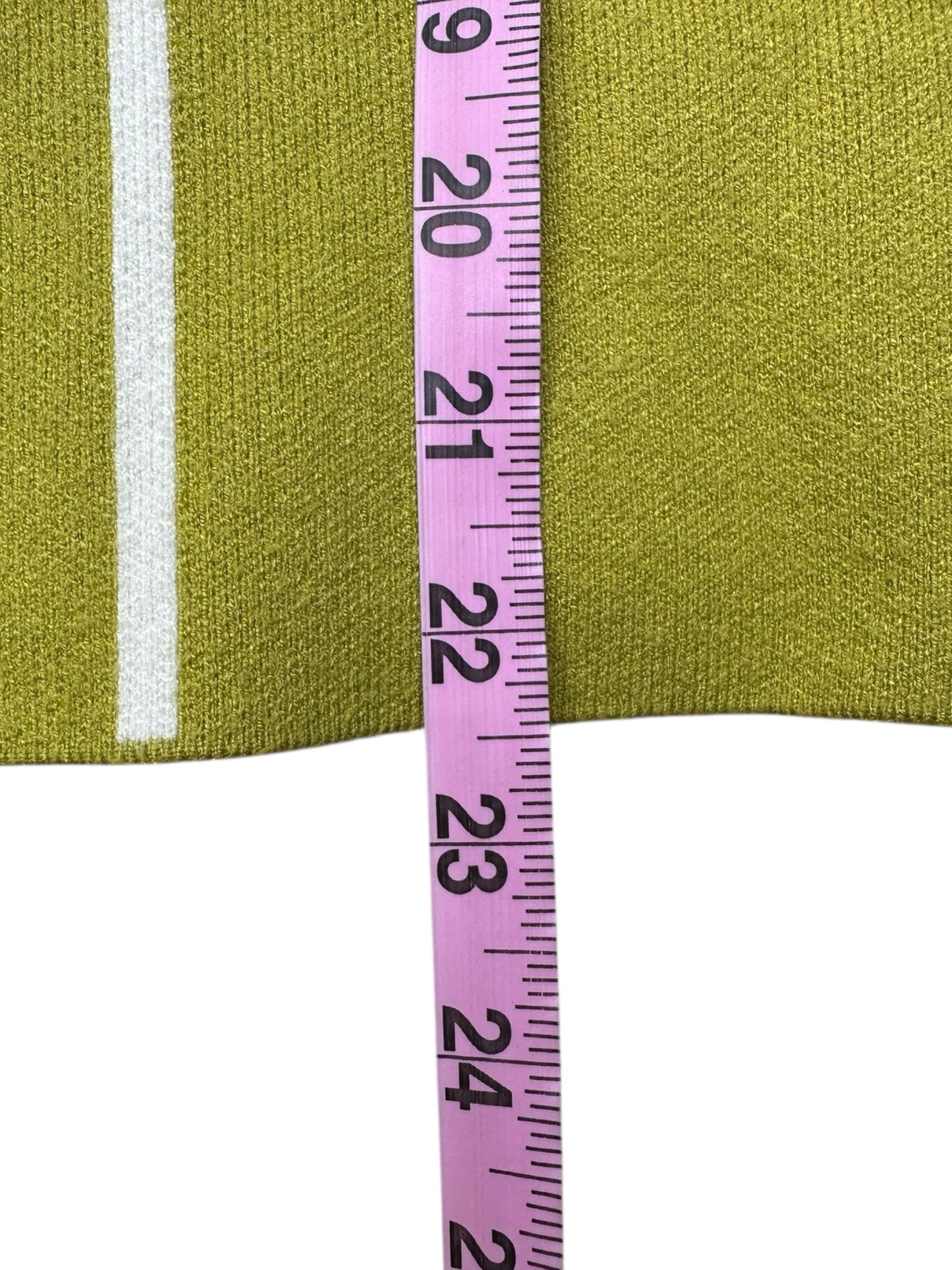TAHARI Chartreuse Check Mock Neck Sweater Size M