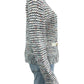 MILLY Tweed Fringe Trim Sweater Cardigan Jacket Size L