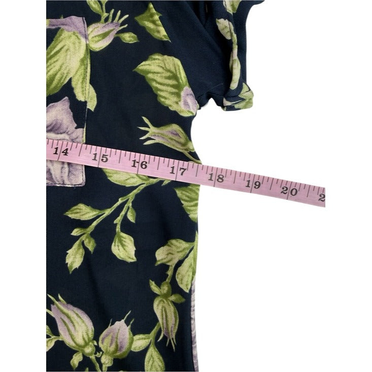 Rag & Bone Blue Floral 100% Silk Blouse Size XS