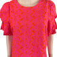 Lilly Pulitzer Pink Lailah Eyelet Embroidered Top Size L