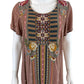 Johnny Was Maueve Velvet Embroidered Tunic Size M