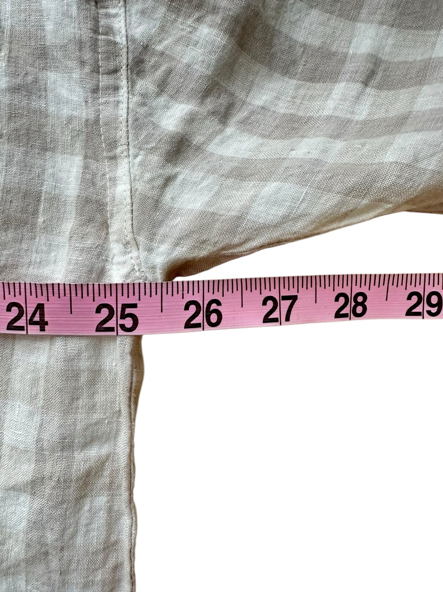 Johnny Was WORKSHOP 100% Linen Adele Gingham Check Button-Down Shirt Size L